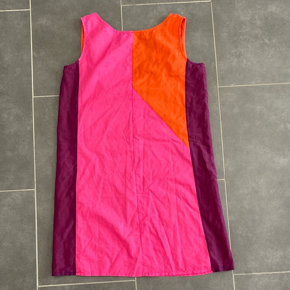 KAS NEW YORK silk color block sleeveless sheath mini dress women’s size medium